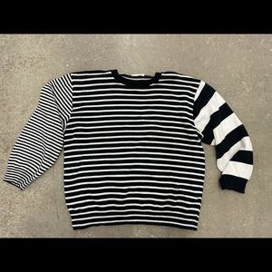 CLASSIC AMERICAN APPAREL; BLACK AND WHITE SWEATER